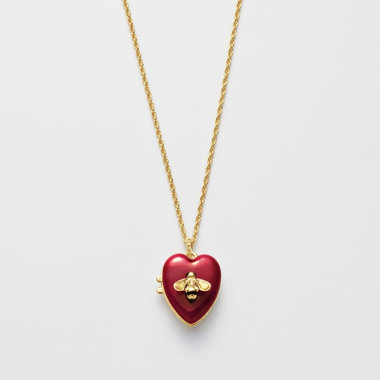 ハート ミツバチ ロケットネックレス