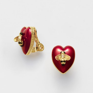 ハート ミツバチ イヤリング