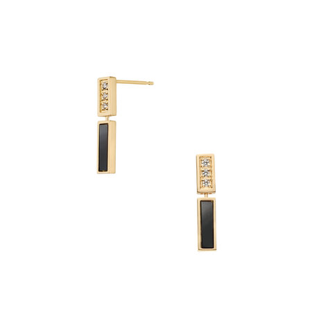 ブラックカルセドニー ピアス(クリスマスジュエリー)