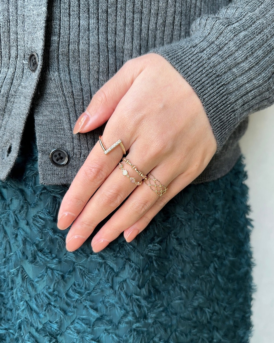 ホワイトゴールド　チェーンリング　4℃ ヴァンドーム青山　オレフィーチェ ホワイトゴールド チェーンリング 4℃ ヴァンドーム青山 オレフィーチェ