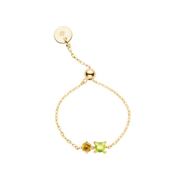 セミオーダー デュオ リング（イエローゴールド×シトリン×ペリドット）