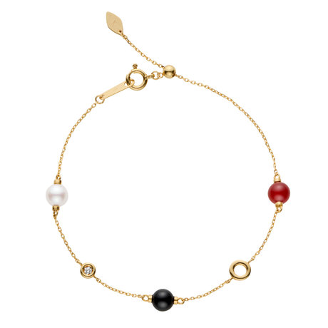 カラーストーン パール ブレスレット