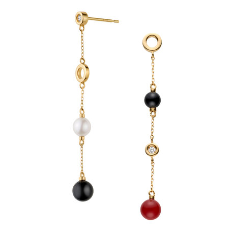 カラーストーン パール ピアス