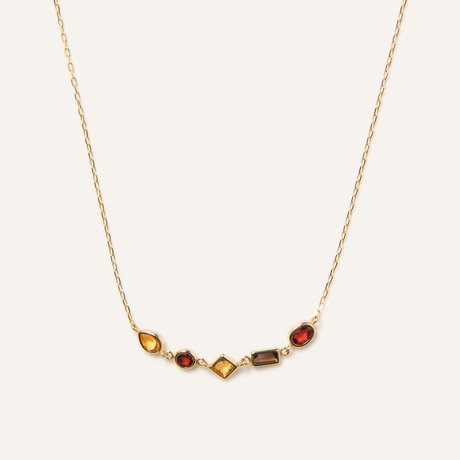 ジュエルモザイク コニャックカラー ネックレス