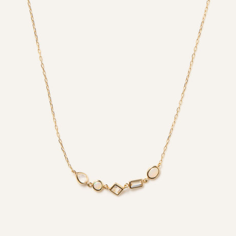 ジュエルモザイク ホワイトカラー ネックレス