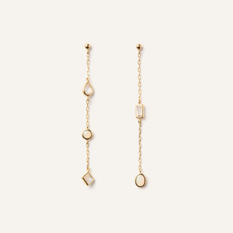 ジュエルモザイク ホワイトカラー ピアス