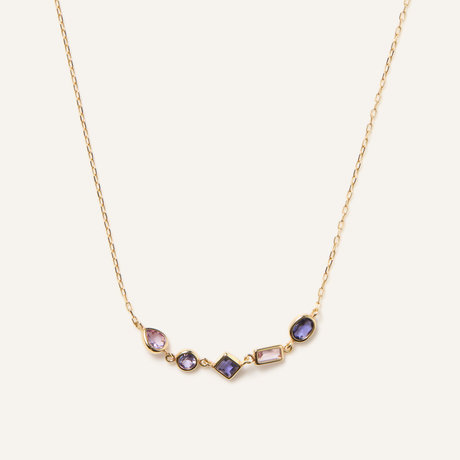 ジュエルモザイク パープルカラー ネックレス