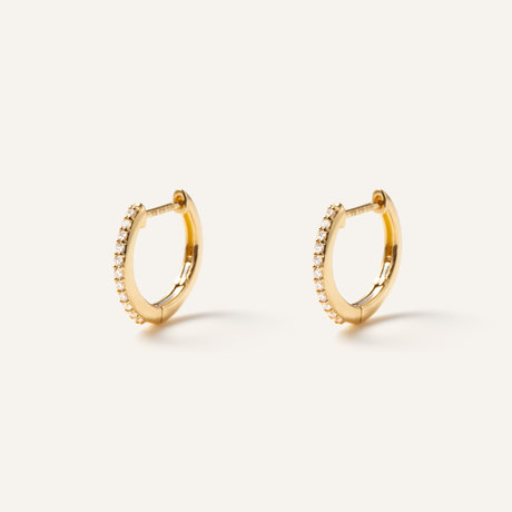 ダイヤモンド フープピアス