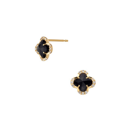 ブラックカルセドニー ピアス